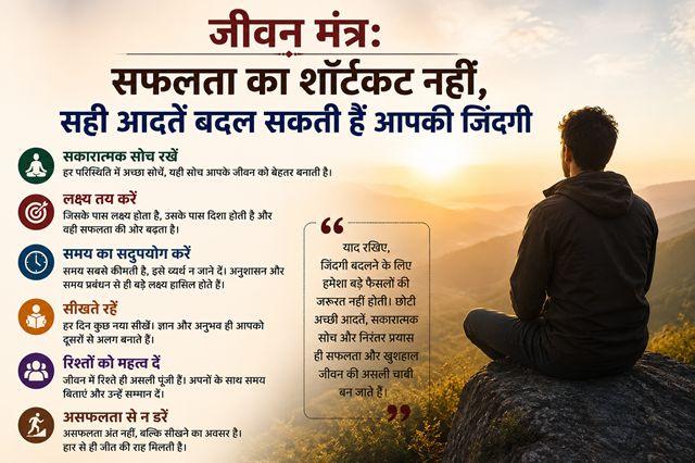 Life Mantra No Shortcuts to Success—The Right Habits Can Transform Your Life.