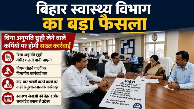 Major decision by the Bihar Health Department Strict action to be taken against employees taking leave without permission