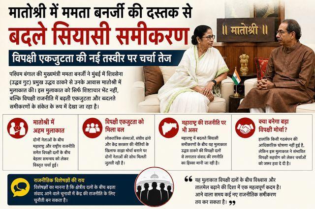 Mamata Banerjee's visit to Matoshree alters political equations; speculation intensifies regarding a new picture of opposition unity.