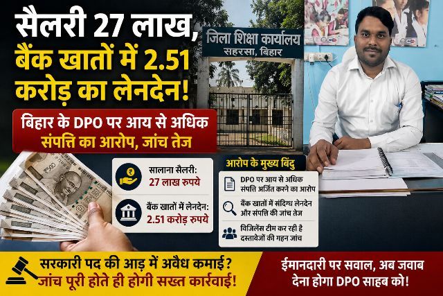Salary of ₹27 lakh, yet ₹2.51 crore in bank transactions! Bihar DPO accused of amassing assets disproportionate to income; probe intensifies