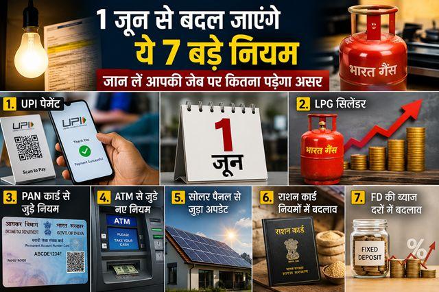 Several Major Rules to Change from June 1st! Including LPG, UPI, ATM, and PAN, These 7 Changes Will Impact Your Wallet.