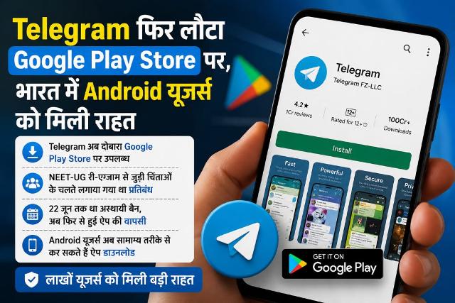 Telegram returns to Google Play Store; Android users in India get relief