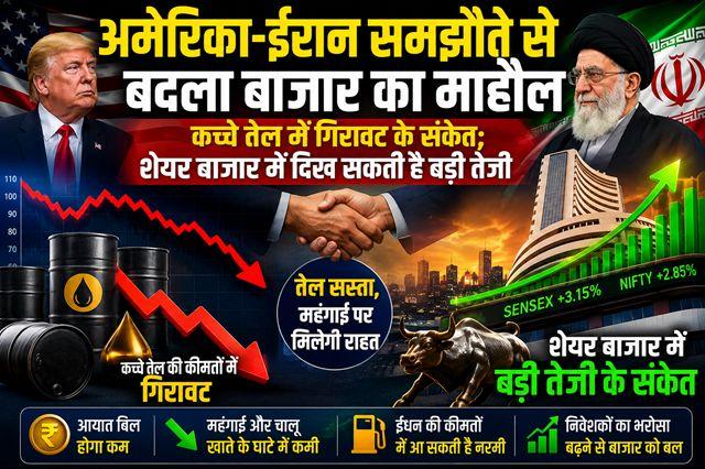 US-Iran deal shifts market sentiment, signaling a drop in crude oil prices; stock markets could witness a significant surge.