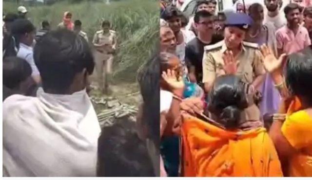 Uproar in Vaishali after discovery of a woman's partially burnt body; protests erupt amidst allegations of murder