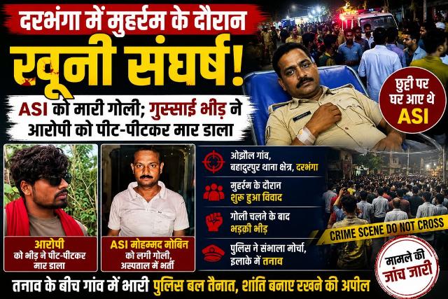 Violent clash in Darbhanga during Muharram; ASI shot; enraged mob beat the accused to death