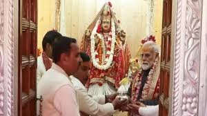 PM Narendra Modi offers prayers at Mukhimath Temple in Mukhwa village of Uttarakhand