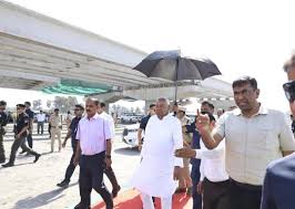 Amidst Speculation of Resignation, CM Nitish Kumar Arrives in Saran; Inspects Development Works Under the Sun