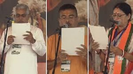 BJP forms government in Bengal for the first time; Suvendu Adhikari takes oath as Chief Minister.
