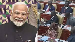 New Delhi: PM Modi said in Ghana's Parliament - India has 2,500 political parties, democracy is in our culture