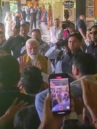 PM Modi Arrives at BJP Headquarters After Victories in Three States; Displays a Distinct Persona in Bengali Style.