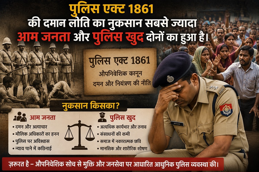 The repressive policies of the Police Act 1861 harmed both the general public and the police themselves the most.